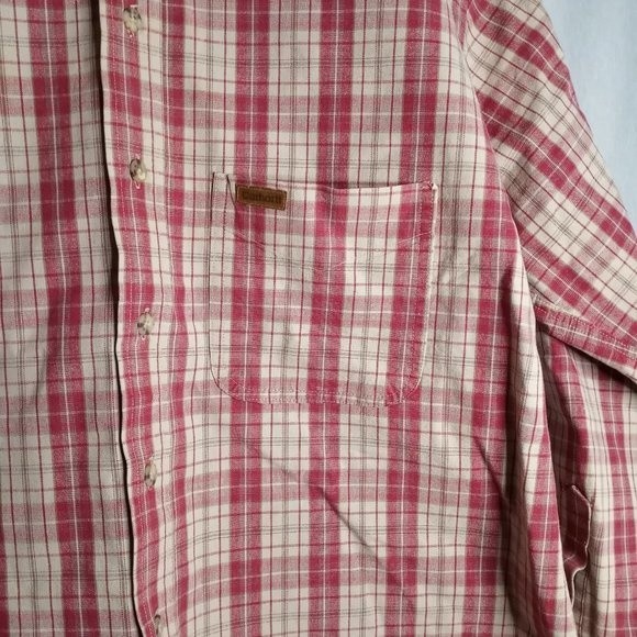 Carhartt Red Plaid Button-Down Long Sleeve Men's Shirt Size 52" Chest - Picture 4 of 5